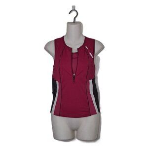 Zoot Ultra Cycling Tank Top Sz M Sports Bra Zip Up Pockets Workout Athletic